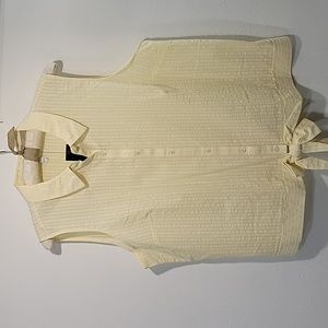 ELLE, Button Down Sleeveless Top, Tie At Waist